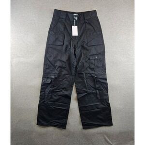 Lovers & Friends Britt Pant Baggy Ripstop Cargo Wide Leg Black Nylon Sz. XS $198